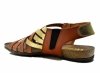 Sandały camel złote 38 skóra VERANO 1101 skórzane brązowe plecionka